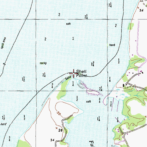Topographic Map of Shell Point, MD