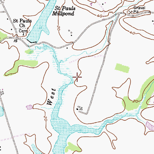 Topographic Map of Remington Farms, MD