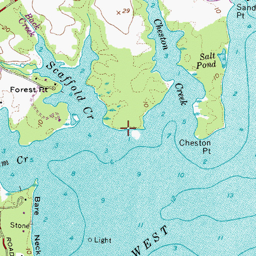 Topographic Map of Scaffold Point, MD