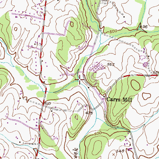 Topographic Map of Lisbons Little Creek, MD