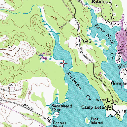 Topographic Map of Francis Point Marsh, MD