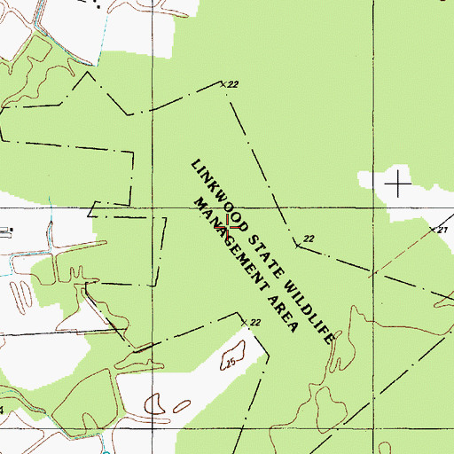 Topographic Map of Linkwood State Wildlife Management Area, MD