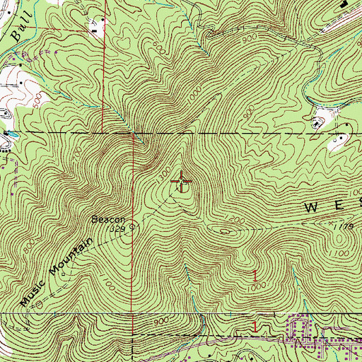 Topographic Map of West Mountain, AR