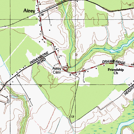 Topographic Map of Airey Cemetery, MD