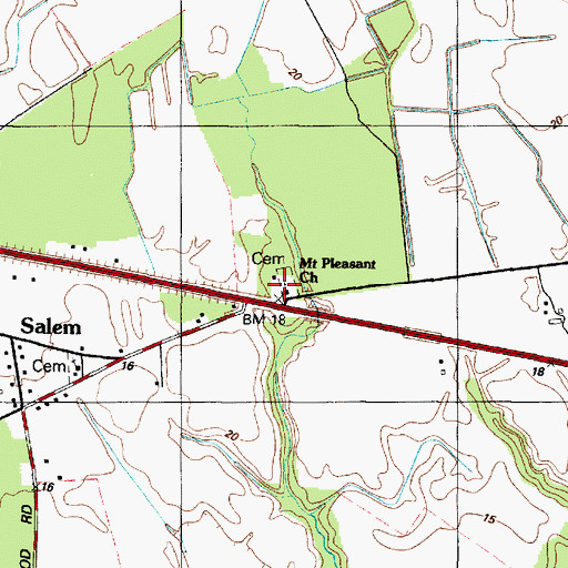 Topographic Map of Mount Pleasant Church, MD
