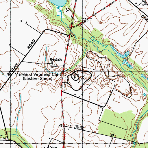 Topographic Map of Eastern Shore Veterans Cemetery, MD