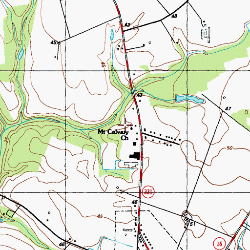 Topographic Map of Mount Calvary Church, MD