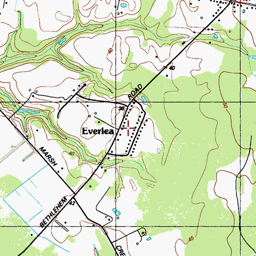 Topographic Map of Everlea, MD