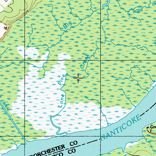 Topographic Map of Lone Pine Creek, MD