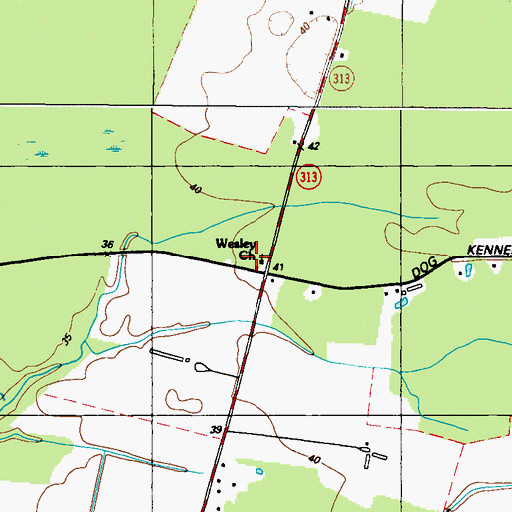 Topographic Map of Wesley Church, MD