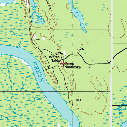 Topographic Map of Camp Nanticoke, MD