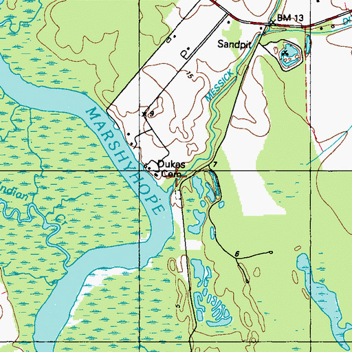 Topographic Map of Dukes Cemetery, MD