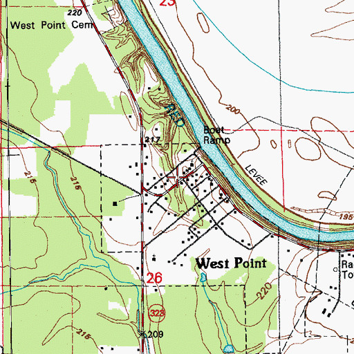 Topographic Map of West Point, AR