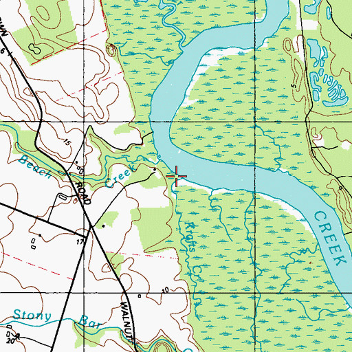 Topographic Map of Krafts Creek, MD