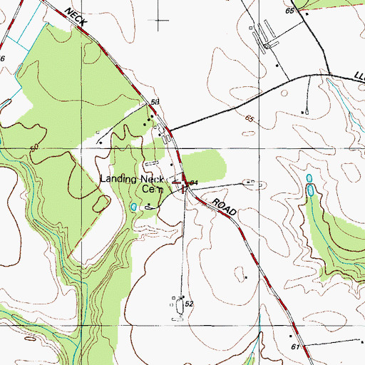 Topographic Map of Landing Neck Cemetery, MD