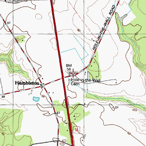 Topographic Map of Old Whitemarsh Cemetery, MD