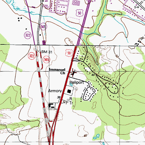Topographic Map of Immanual Church, MD