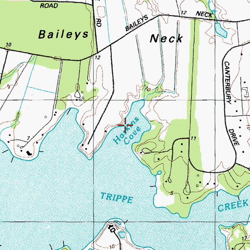 Topographic Map of Haskins Cove, MD