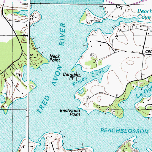 Topographic Map of Prices Cove, MD
