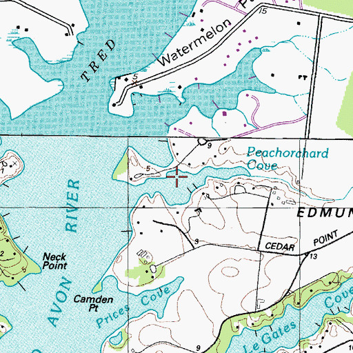 Topographic Map of Peachorchard Cove, MD