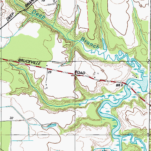 Topographic Map of Deep Branch, MD