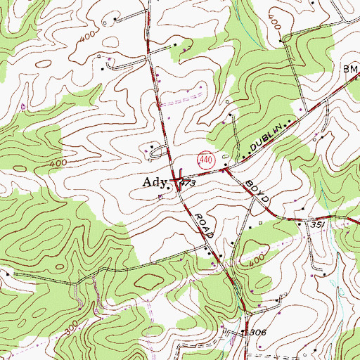 Topographic Map of Ady, MD
