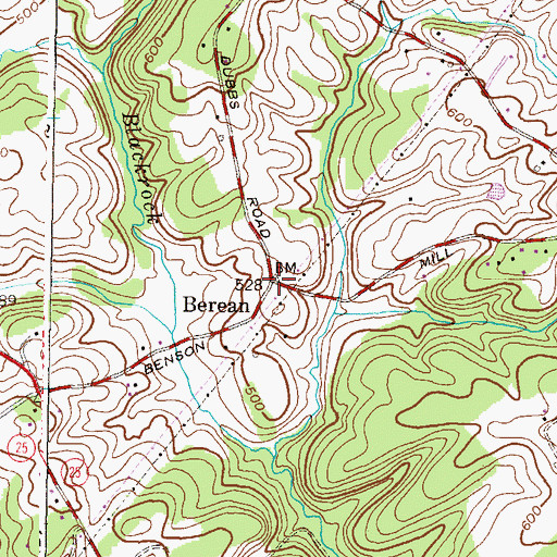 Topographic Map of Berean, MD