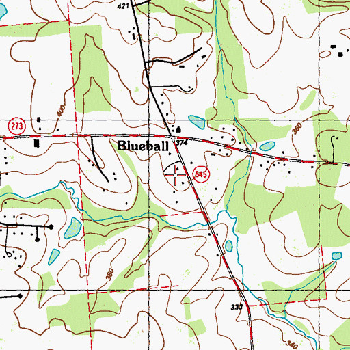 Topographic Map of Blueball, MD