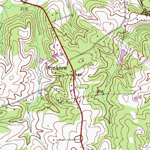 Topographic Map of Brinklow, MD