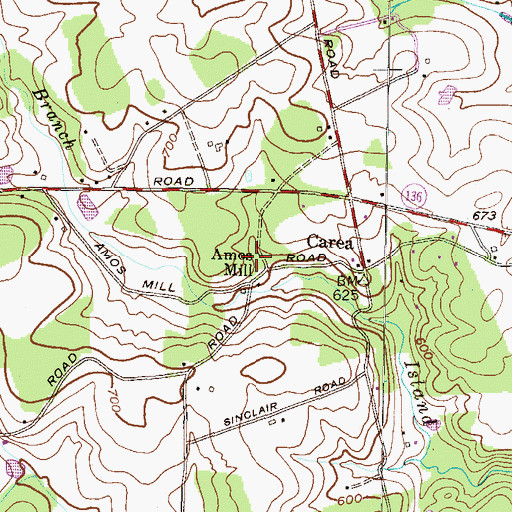 Topographic Map of Carea, MD