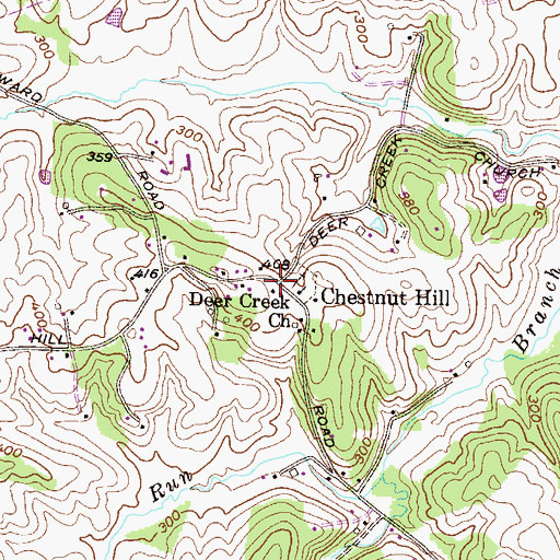 Topographic Map of Chestnut Hill, MD