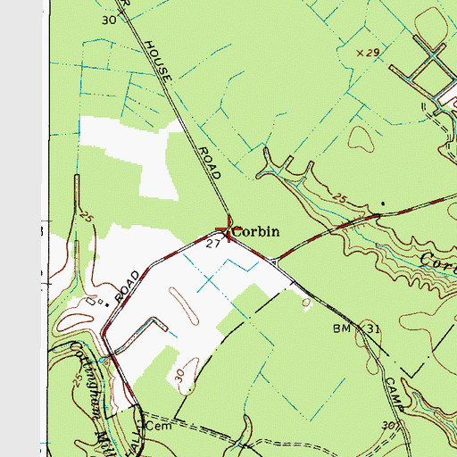Topographic Map of Corbin, MD