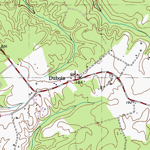 Topographic Map of Dubois, MD