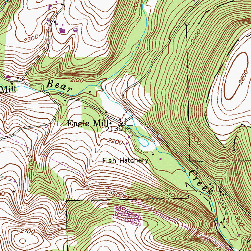 Topographic Map of Engle Mill, MD