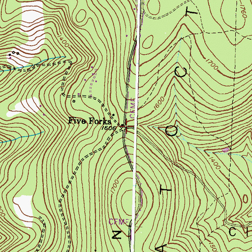 Topographic Map of Five Forks, MD