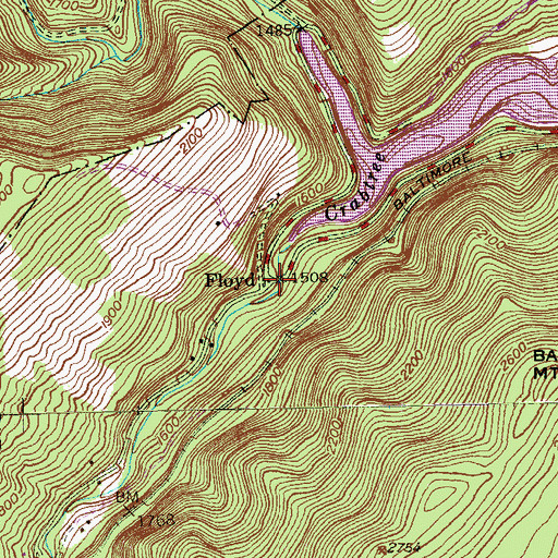 Topographic Map of Floyd, MD