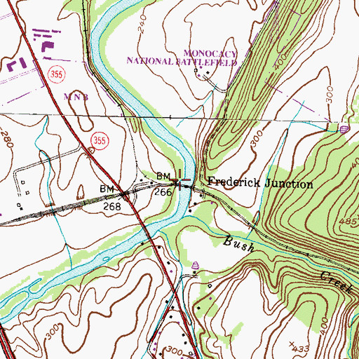 Topographic Map of Frederick Junction, MD