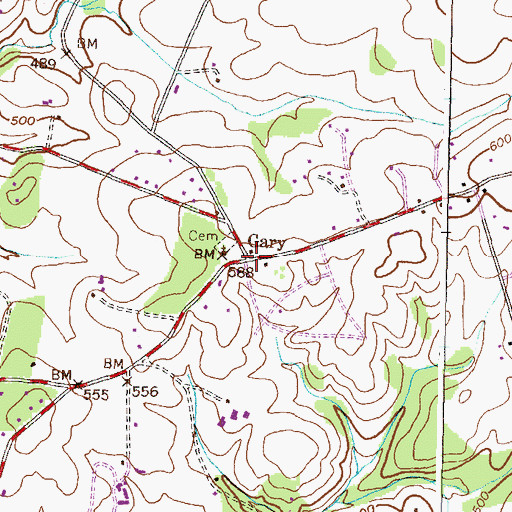 Topographic Map of Gary, MD