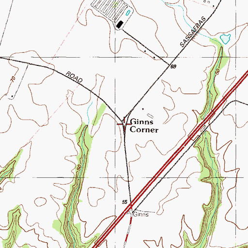 Topographic Map of Ginns Corner, MD