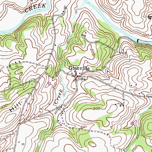 Topographic Map of Glenville, MD