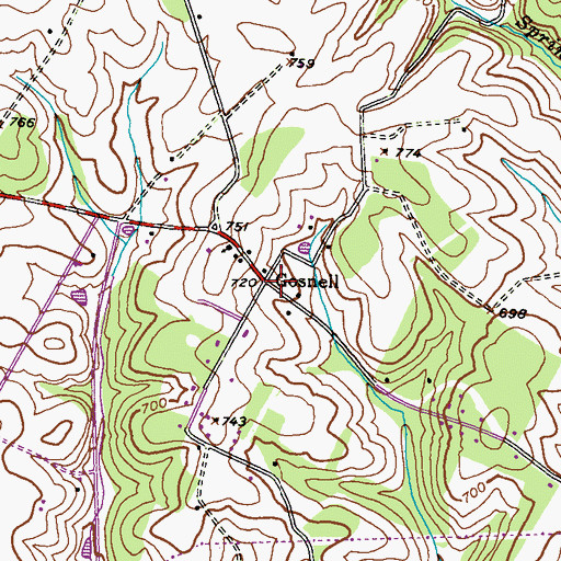 Topographic Map of Gosnell, MD