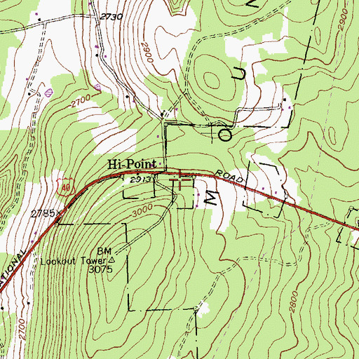 Topographic Map of Hi-Point, MD