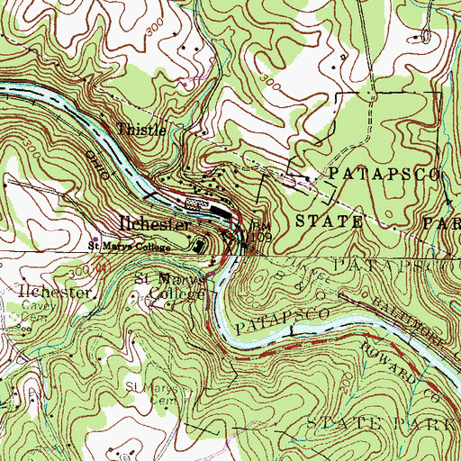 Topographic Map of Ilchester, MD