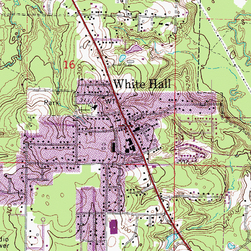 Topographic Map of White Hall, AR