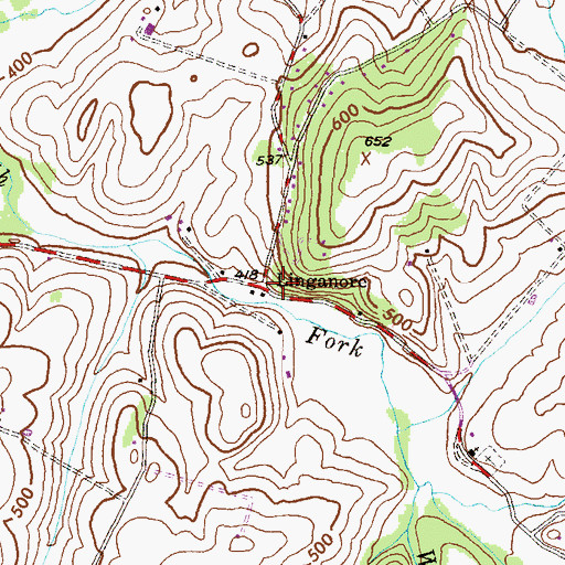 Topographic Map of Linganore, MD