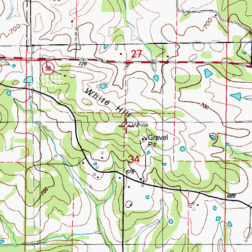 Topographic Map of White Hill, AR