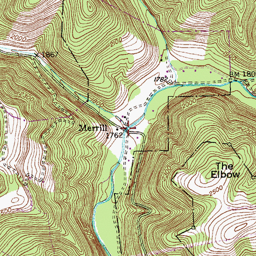 Topographic Map of Merrill, MD