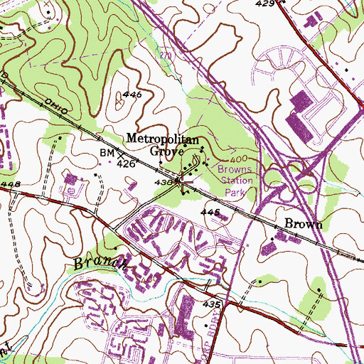 Topographic Map of Metropolitan Grove, MD