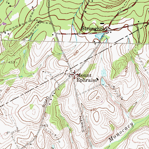 Topographic Map of Mount Ephraim, MD