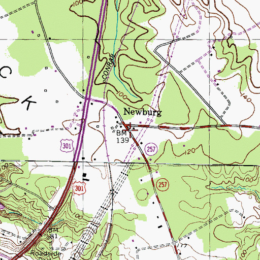 Topographic Map of Newburg, MD